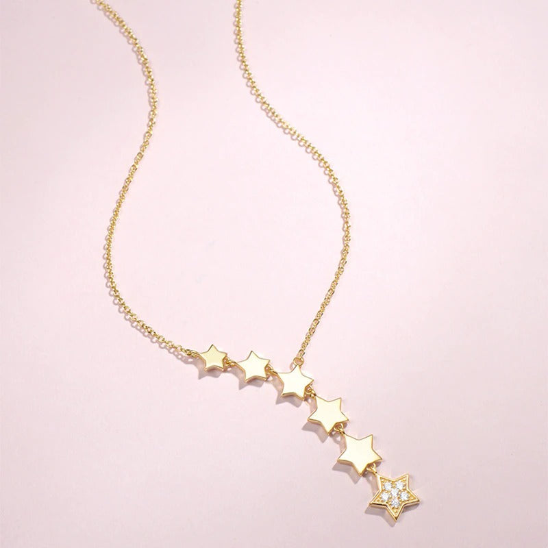 Gold Chain Little Starry Stars Necklace