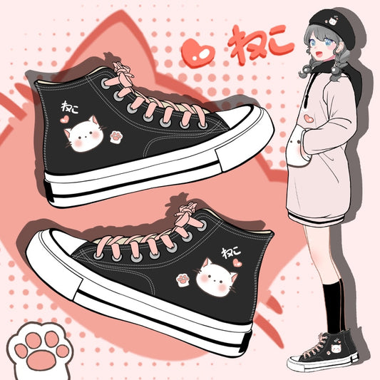 Love Heart Cat & Paw Sneakers