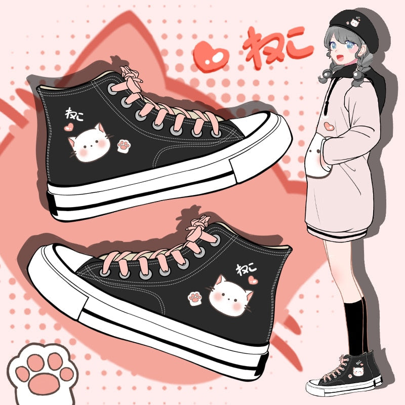 Kawaii Hi Cat & Paw Sneakers - Sneakers - Kawaii Bonjour