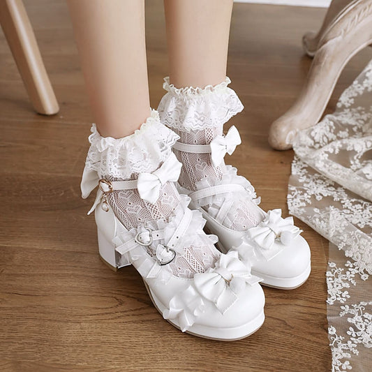 Lolita Butterfly Bowknot Mary Janes Shoes