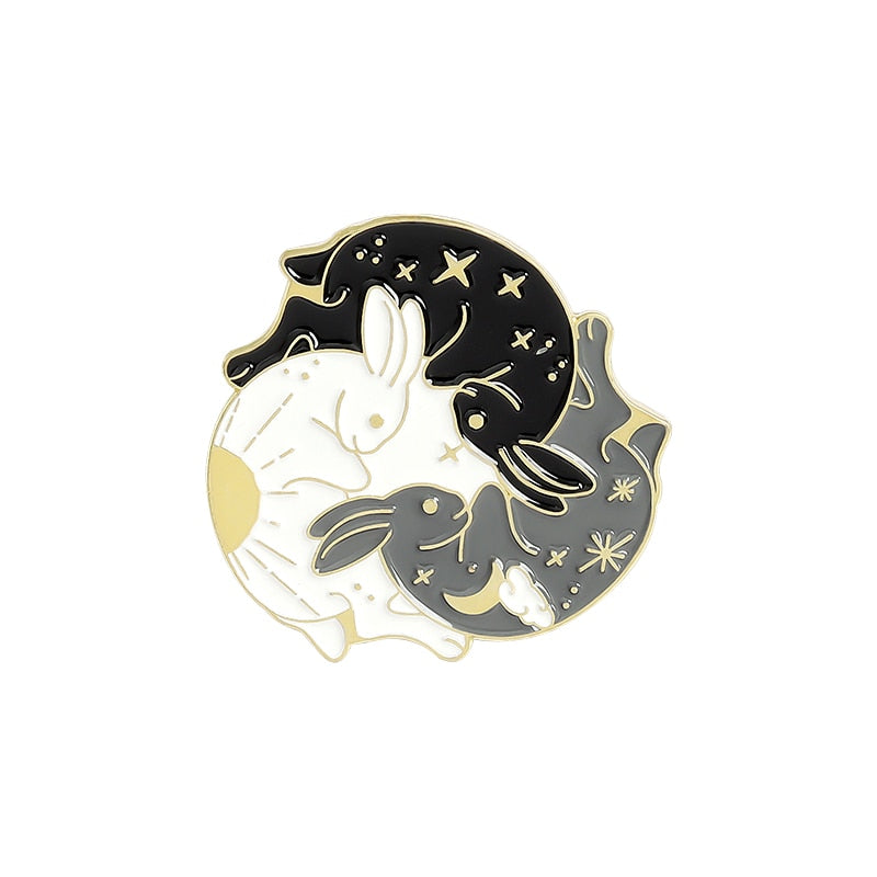 Day and Night Starry Enamel Pins
