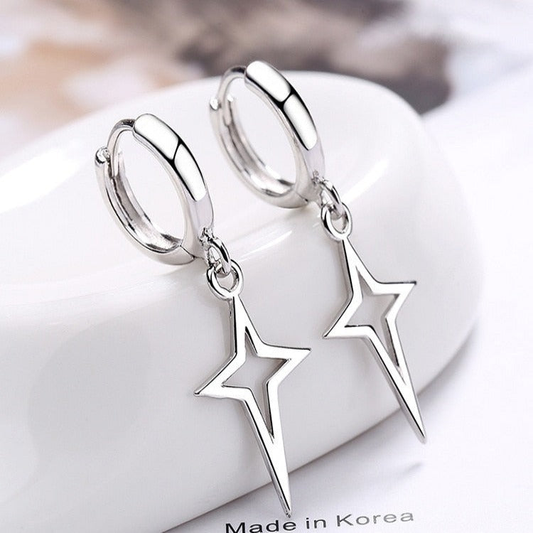 Gothic Punk Style Stars Drop Earrings