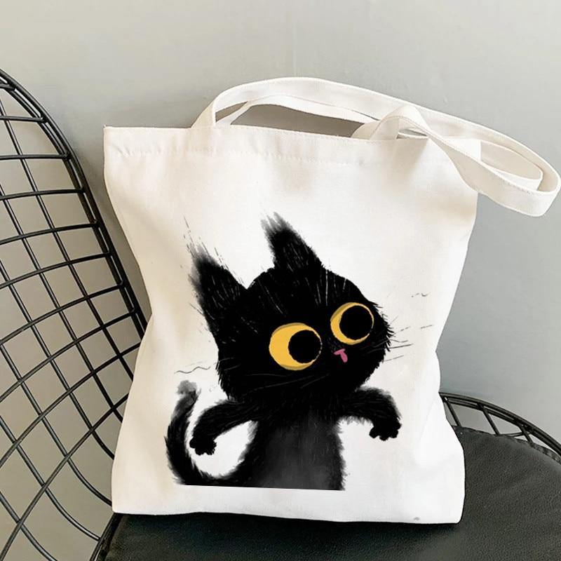 Cute Action Cat Tote Bag - Meowhiskers