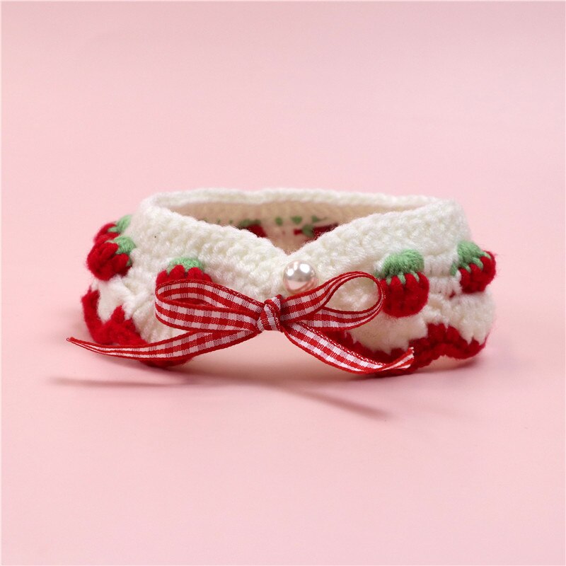 Sweet Butterfly Wool Knitted Cat Collar