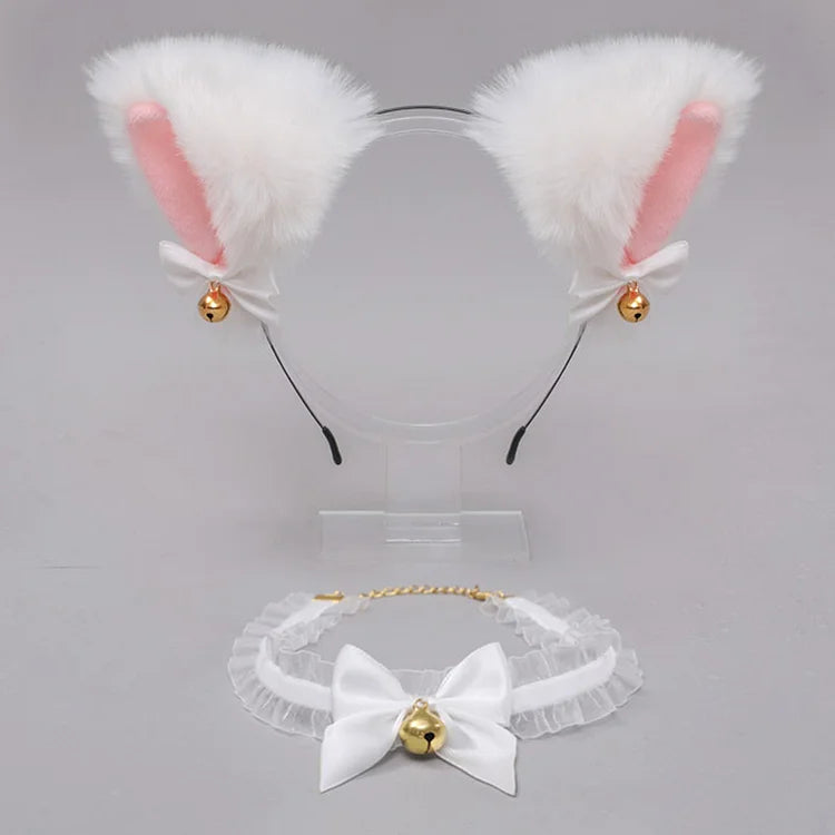 Fox Ears Headband Choker Cosplay Costume Accessory