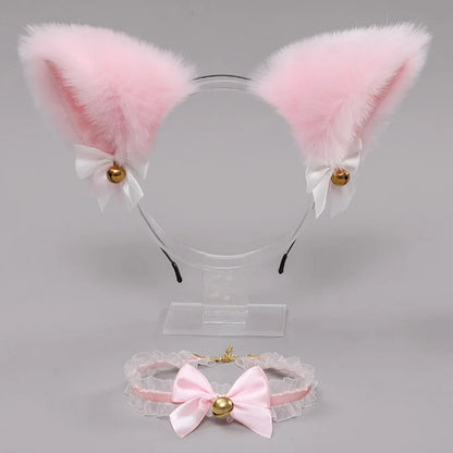 Fox Ears Headband Choker Cosplay Costume Accessory