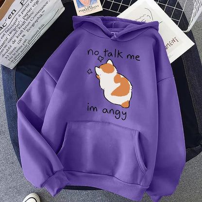Cartoon Angry Kitty Cat Sweatshirt Hoodie