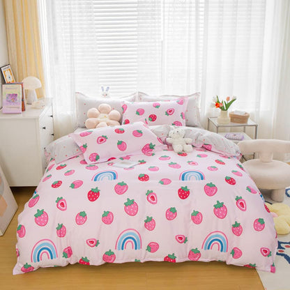 Sweet Strawberry Milk Rainbow Bedding Sets