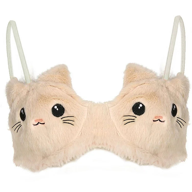Kawaii Kitty Ears Cartoon Plush Lingerie Set