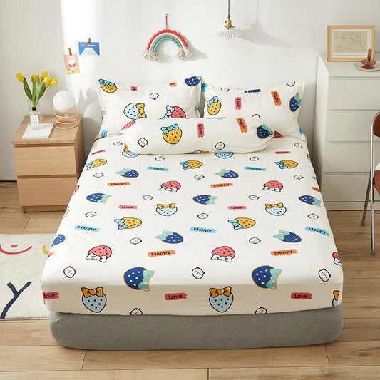 Bowknot Strawberry Love Fitted Bedsheet