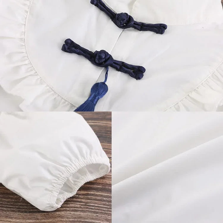 Vintage Tassel Shirt Suspender Skirt Two Piece Set