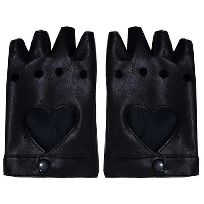 Love Heart Hollow Out Buckle Gloves
