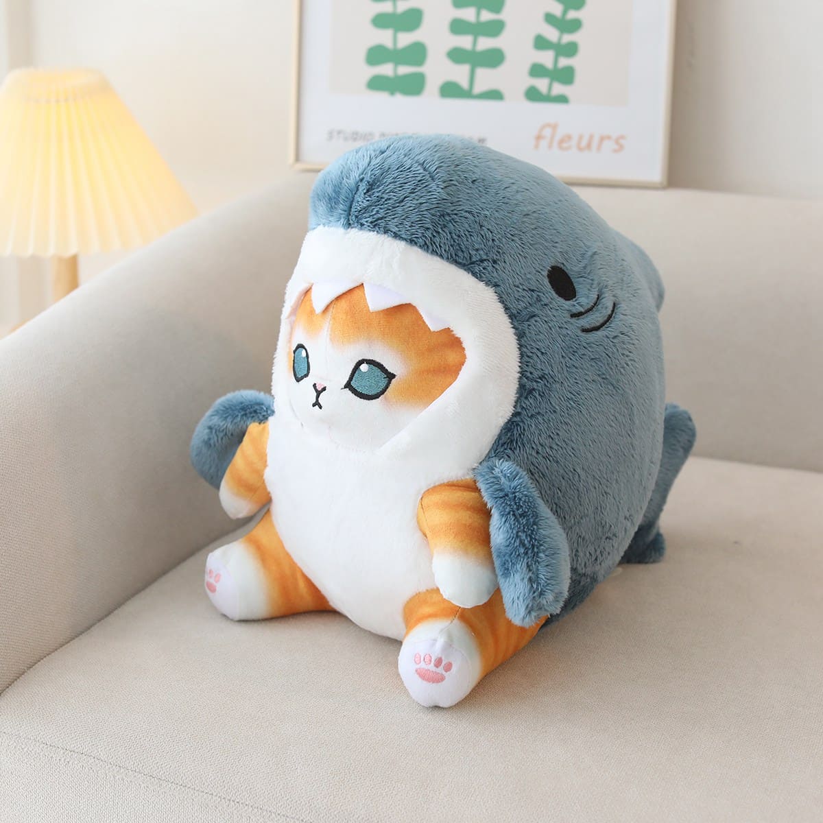 Kawaii Stuffed Kitty Shark Plush Toys
