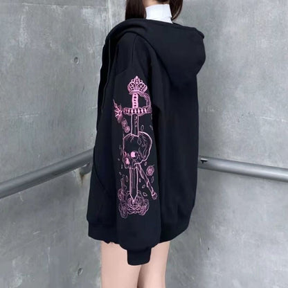 Punk Gothic Anime Skull Street Hoodie Sweatshirt