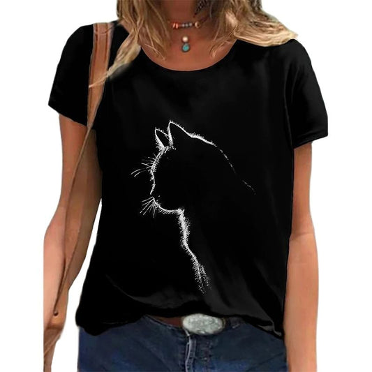 3D Cat Shadow T-Shirt
