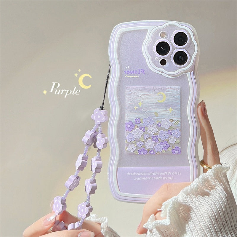 Kawaii Purple Moon Flowers iPhone Case - iPhone Case - Kawaii Bonjour