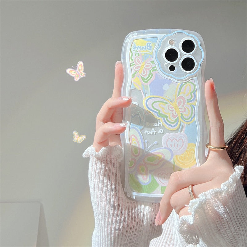 Kawaii Colorful Butterfly Flowers iPhone Case - iPhone Case - Kawaii Bonjour