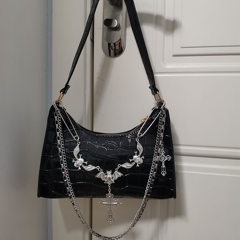 Punk Gothic Bat Cross Chain Handbag