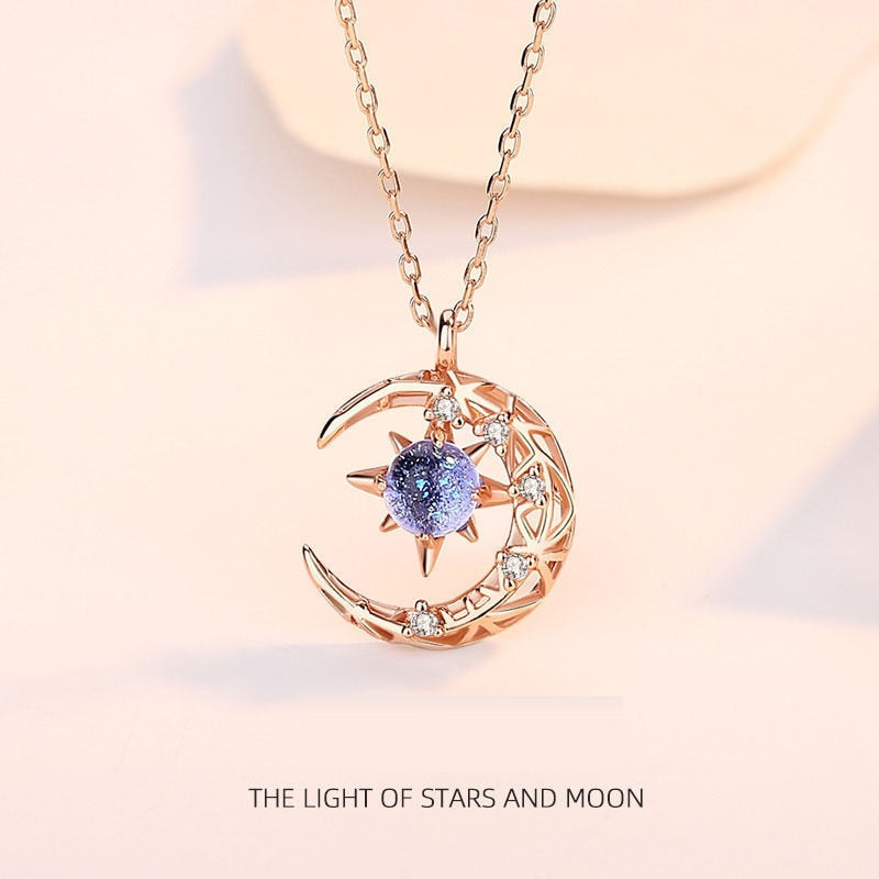 Light of Stars Moon Charm Necklaces