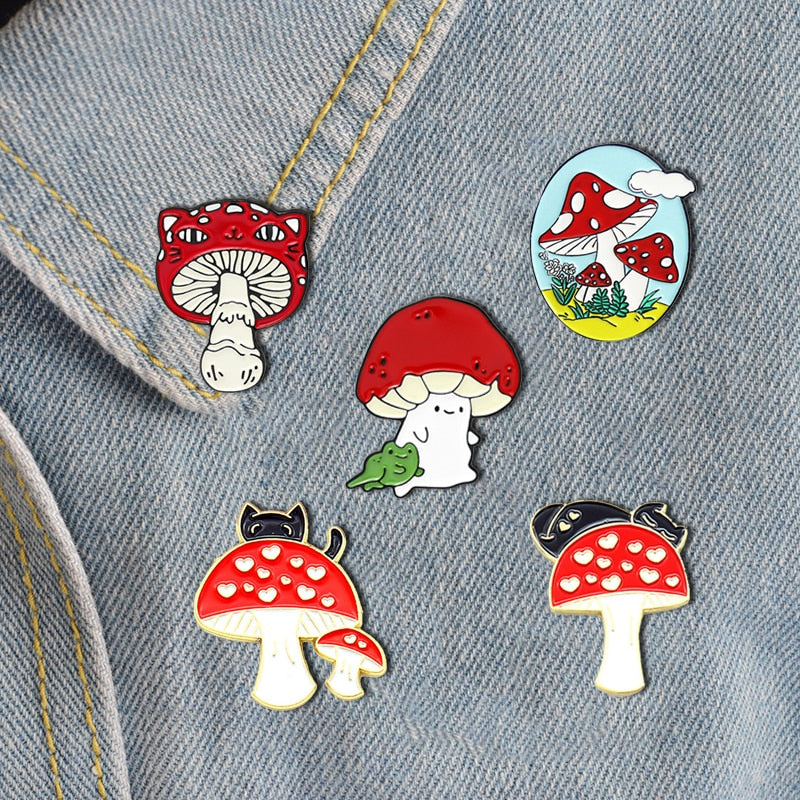 Mushroom Series Collection Enamel Pins