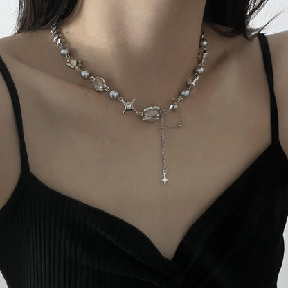 Exquisite Star Geometric Crystal Chains Necklace