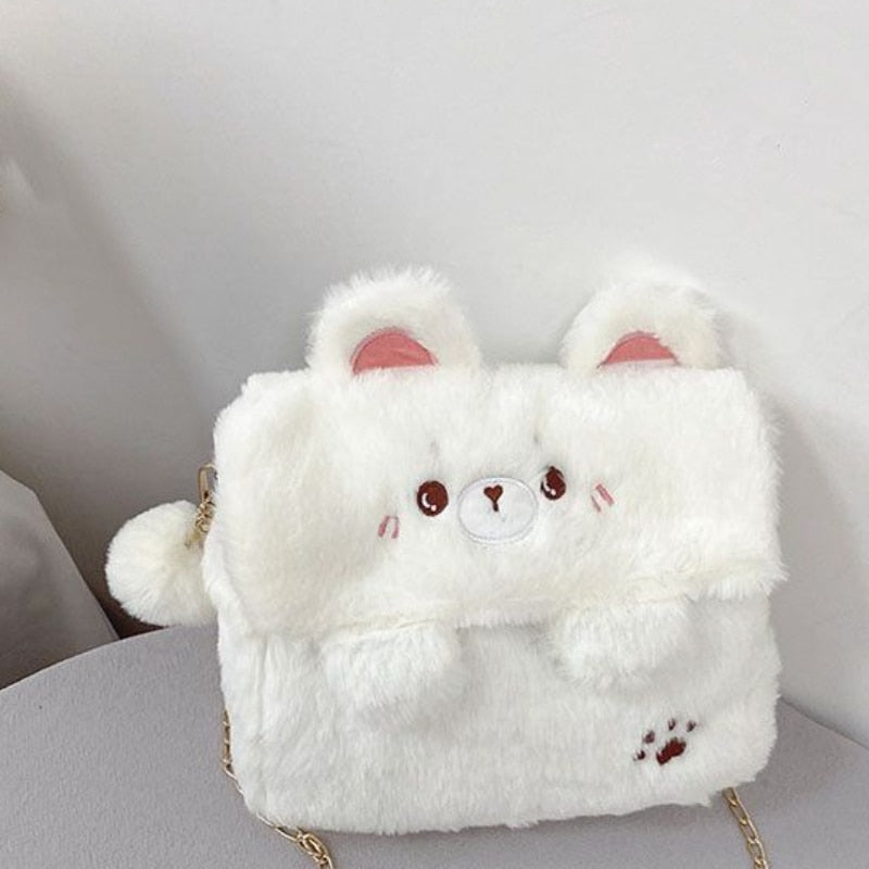 Kawaii Sweet Fluffy Bear Crossbody Bag