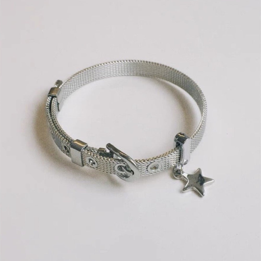 Harajuku Star Charms Titanium Steel Belt Bracelet