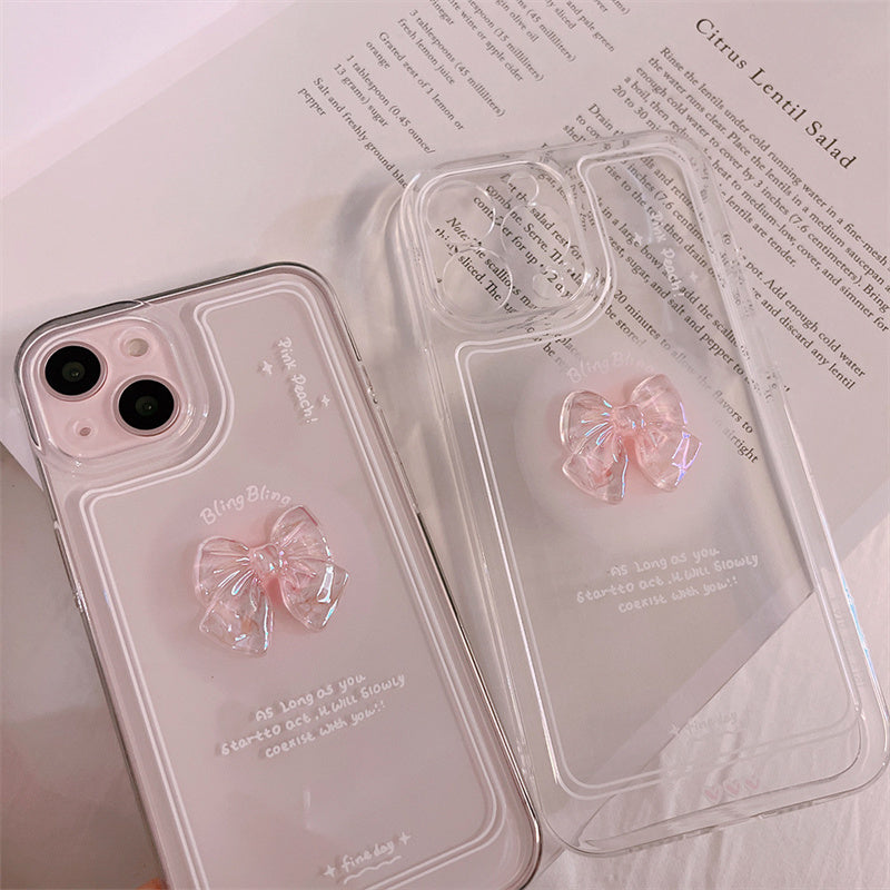 Kawaii Pink Ribbon iPhone Case