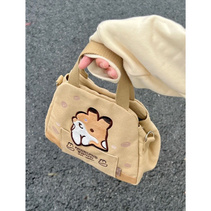 Kawaii Cartoon Bunny Espresso Crossbody Bag