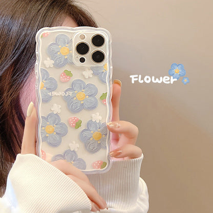 Retro Summer Flower Strawberry iPhone Case