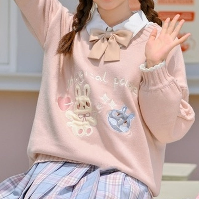 Kawaii Magical Power Bunny Knit Sweater
