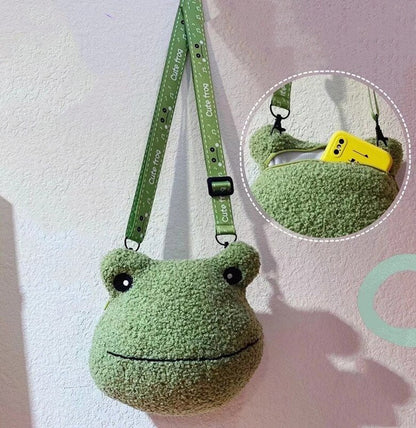 Kawaii Cute Frog Plush Doll Crossbody Bag