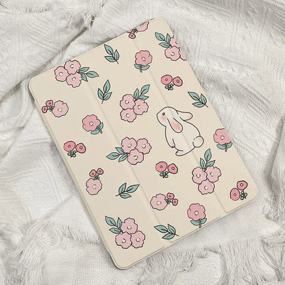 Kawaii Flowers Rabbit iPad & Laptop Sleeve