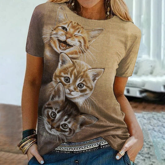 3D Cute Kitten Friends T-Shirt