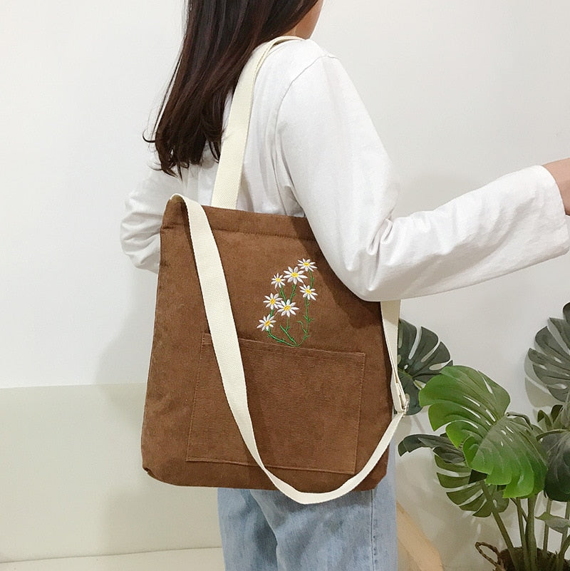 Aesthetic Flora Tote Bag - Crossbody Bag, Shoulder Bag, Tote Bag - Kawaii Bonjour