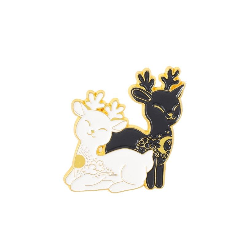 Day and Night Starry Enamel Pins