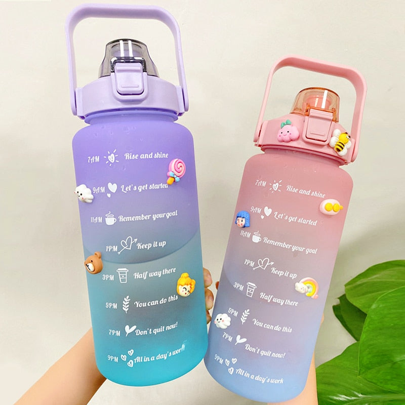 Kawaii Time Motivation Water Bottle - Cups & Bottles, Trending - Kawaii Bonjour