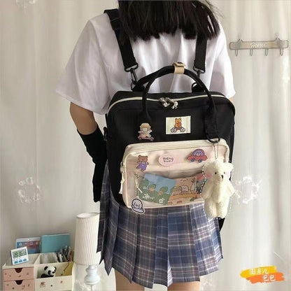 Kawaii JK Lolita Cartoon Pins Pendant Bag