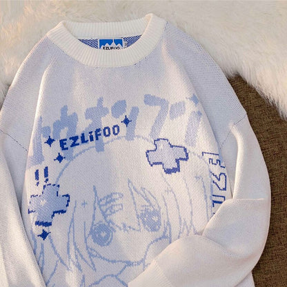 Harajuku Anime Gamer Girl Letter Sweatshirt