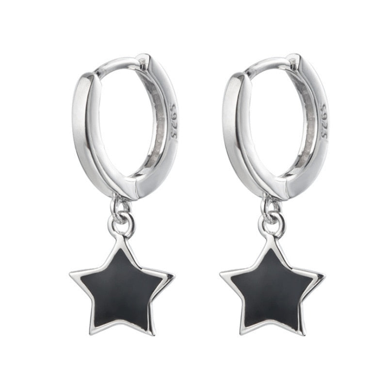 Harajuku Kawaii Silver Star Earrings