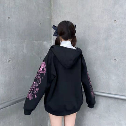 Punk Gothic Anime Skull Street Hoodie Sweatshirt