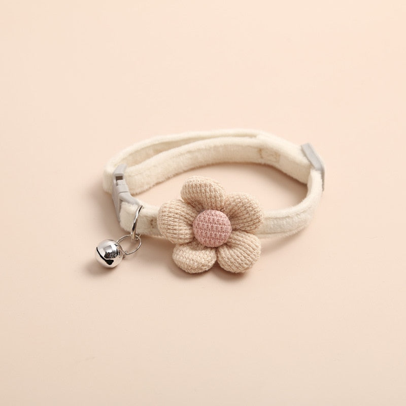 Cute Flower & Bell Cat Collar