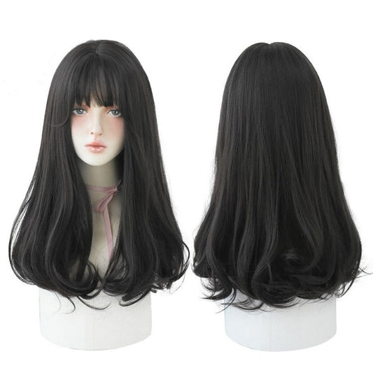 Long Wavy Hair Highlights Wigs With Fluffy Bangs