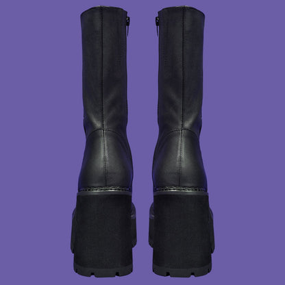 Goth Platform High Heels Zip Boots