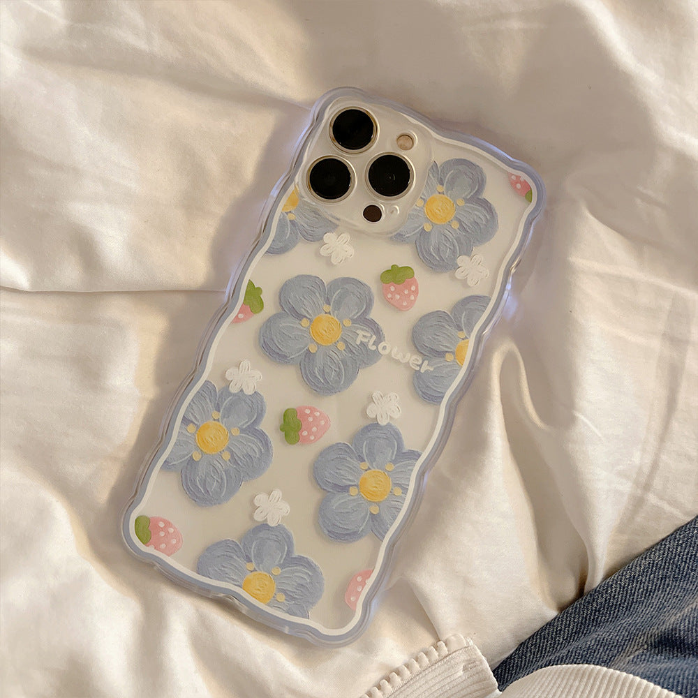 Retro Summer Flower Strawberry iPhone Case