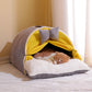 Luxurious Semi-Enclosed Cat Kennel Bed