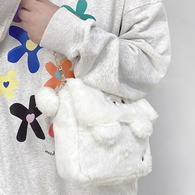 Kawaii Sweet Fluffy Bear Crossbody Bag