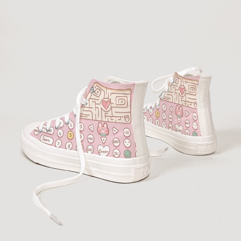 Kawaii Lolita Maze Game Bunny Sneakers - Sneakers - Kawaii Bonjour