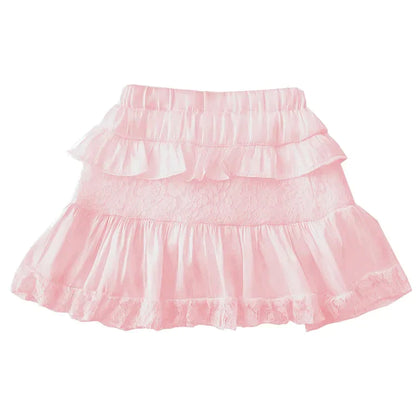 Chic Lace High Waist Layered Mini Skirt