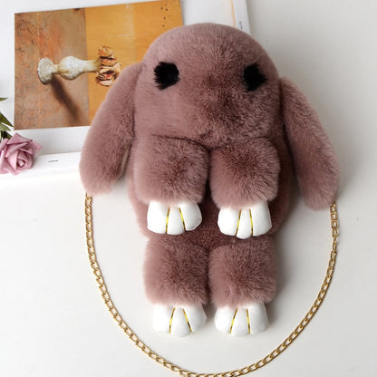Kawaii Stuffed Bunny Plush Crossbody Bag